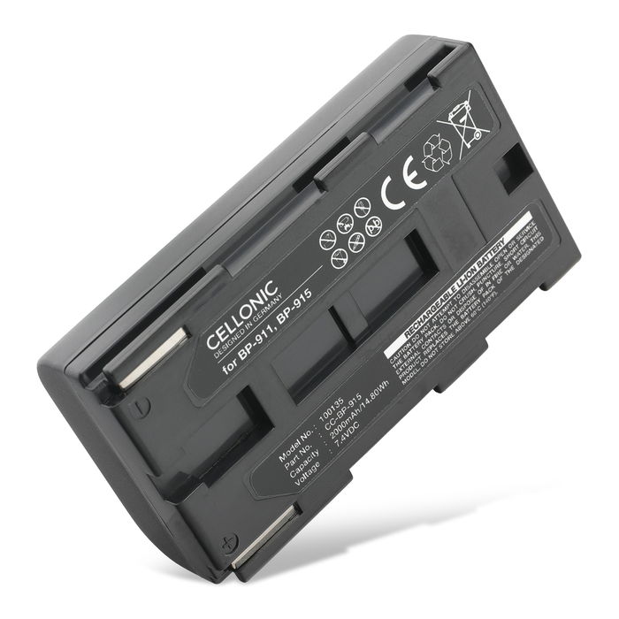 Batteri till Canon XF100 XL1 XH-A1 XM2 XL2 XM1 XL1S XF105 XL-H1 XH-G1 E-30 V60Hi MV1 V420, Phase One P25, P45, P65 BP-915 BP-945 BP-930 BP-911 BP-941 BP-927 BP-924 BP-914 (2000mAh, 7.4V) från CELLONIC