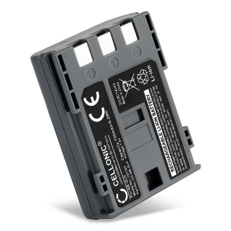 Battery for Canon VIXIA HF R10; PowerShot G7, G9, S70; MD101 NB-2L NB-2LH BP-2L5 (700mAh, 7.4V) from CELLONIC