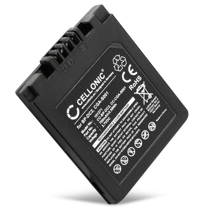 CGA-S001 CGR-S001 DMW-BCA7 BP-DC2 Battery for Panasonic Lumix DMC-FX1 / DMC-F1 / DMC-FX5, D-LUX 500mAh Camera Battery Replacement