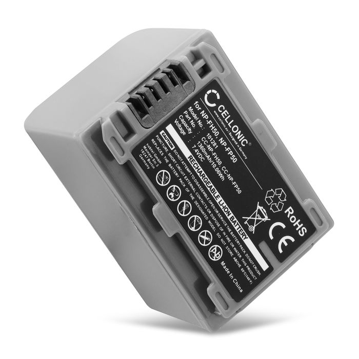 NP-FP70-FP50 NP-FH50-FH70 Batteri för Sony HDR HC3 DCR HC23 HC26 HC28 HC36 HC30 HC44 HC40 NP FH50 FH30 FH70 FP70 digitalkamera, 1360mAh Kamera-ersättningsbatteri med lång batteritid