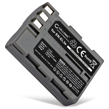 EN-EL3 EN-EL3e Batteri för Nikon D50 D70s D80 D90 D200 D300 D300S, 1600mAh Kamera-ersättningsbatteri med lång batteritid