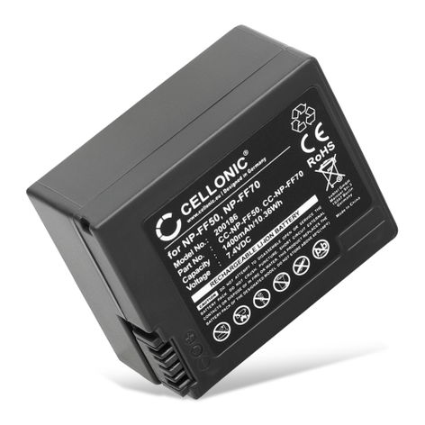 Batteri till Sony CCD-TRV108; CCD-TRV118; CCD-TRV128; DCR-IP1 NP-FF50 NP-FF51 NP-FF70 (1400mAh, 7.4V) från CELLONIC