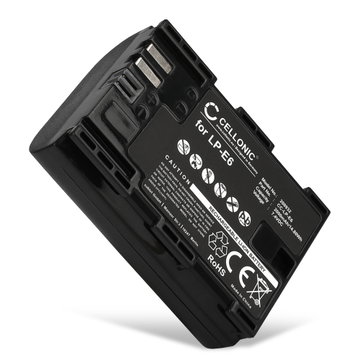 LP-E6 LP-E6N Batteri för Canon EOS 5D Mark II III IV EOS 5DS R EOS 60D 60Da EOS 6D Mark II EOS 70D EOS 7D Mark II EOS 80D, 2000mAh Kamera-ersättningsbatteri med lång batteritid