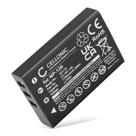 Battery for Pentax Optio 550, 750Z, 450, 555, MX, MX4 D-LI7 (1700mAh, 3.7V) from CELLONIC