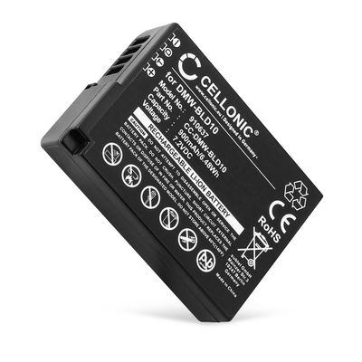 Batteri till Panasonic Lumix GX1, G3, GF2, ZS7, TS2, BLD10 DMW-BLD10 (900mAh, 7.2V) från CELLONIC