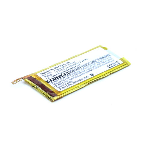 Battery for Apple iPod nano 5G 616-0406, 616-0467, P11G73-01-S01 (240mAh, 3.8V) from subtel