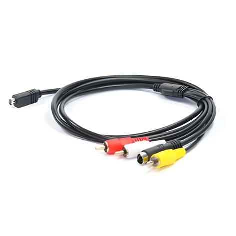 AV Video Cable for Sony DCR-DVD105; DCR-DVD106; DCR-DVD108; DCR-HC20 – 140cm Black from subtel