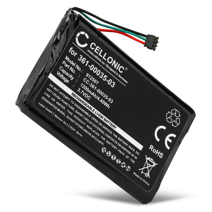 Batteri för Garmin Edge 810 Touring Nüvi 2597 2595 2595LMT 2497 2495 2495LMT 2475 2455 LM LT LMT LMT-D 1200mAh från CELLONIC