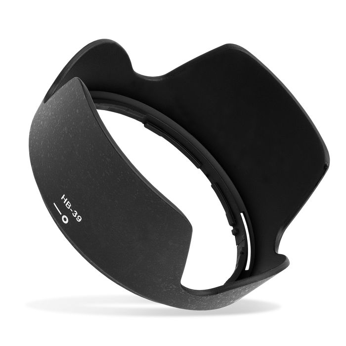 Nikon AF-S DX Zoom-Nikkor 18-135mm 1:3.5-5.6 IF-ED linsskydd - Motljusskydd HB-39 - solskydd/motsolsskydd för mindre lens flare