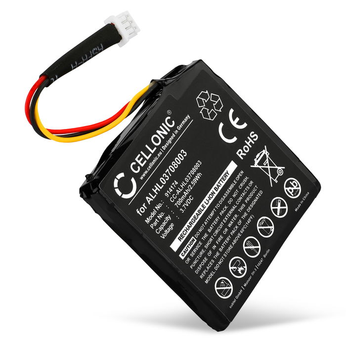 CELLONIC 1ICP6/34/36 AHA11108001 ALHL03708003 Quanta VF3k GPS-batteri för TomTom Start 20 / Start 25 med 700mAh 3.6V - 3.7V - navigatorbatteri med lång batteritid