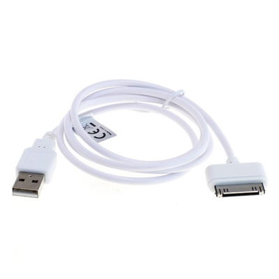 USB-kabel / datakabel för Apple iPod Mini (1. & 2. Gen.) Nano (1. - 6. Gen.) Touch (1. - 4. Gen.) - MA591G mp3-spelare- 1m USB-sladd Datakabel vit - MP3 player data cable