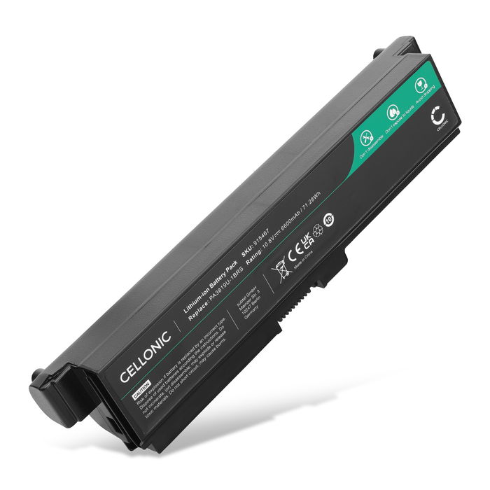 laptop-batteri för Toshiba Satellite C660 ersättningsbatteri med 6600mAh 10.8V - 11.1V med lång batteritid