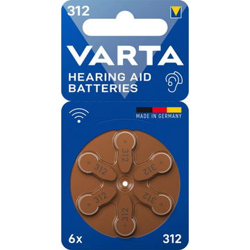 Varta HA312 (PR41 / 312) Hörapparatsbatterier – x6