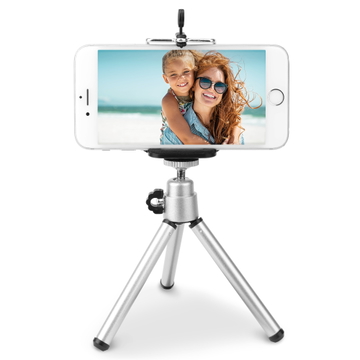 Mini-kamerastativ tripod för kamera (1/4" skruv) eller mobil (5,5-8cm bred) - lättviktigt mobilstativ perfekt för resor som passar iPhone, Samsung, Huawei, Sony, Xiaomi med flera