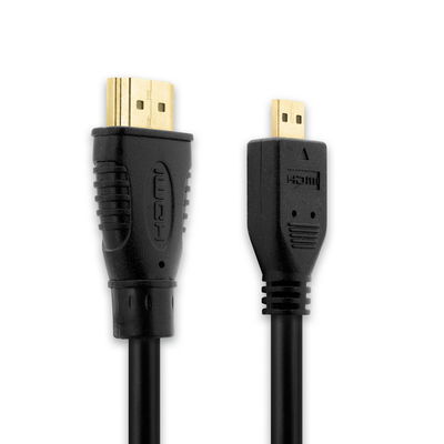 Micro HDMI Type D kabel för TV, Camera, DVD / Blu-ray Player, Gaming Console & Co. - HDMI > micro HDMI TV, DVD, Blu-Ray, Kamera, Skärm - 3m Micro HDMI Type D till HDMI Standard (Type A)