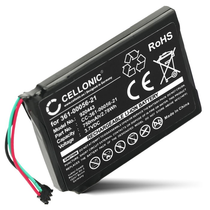 subtel 361-00056-21 GPS-batteri för Garmin DriveAssist 50, 51 / DriveLuxe 50 / Nüvi 2589, nüvi 2599 (LMT-D, LMT-S) med 750mAh 3.6V - 3-7V - navigatorbatteri med lång batteritid