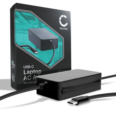 Laddare för USB C Notebooks Acer, HP, Apple, Asus, Dell, Lenovo laptop - Strömadapter med USB PD Power Delivery: 5V-20V 65W hög kapacitet - 2.9m lång USB C Type C laddsladd + nätadapter CC-PD65 för notebook
