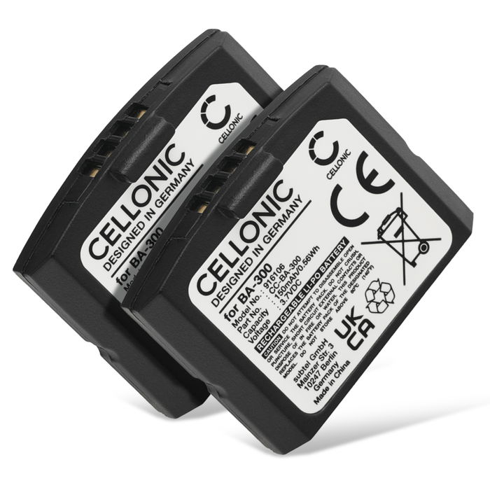 2x Sennheiser BA300 150mAh Batteri från CELLONIC