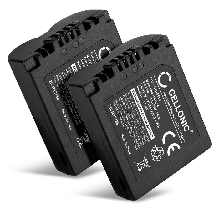 2x Panasonic CGA-S006E 750mAh Batteri från CELLONIC