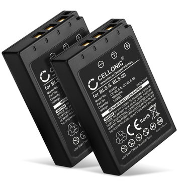 2x Batteri för Olympus OM-D E-M10 Mark II, III, IV, Pen E-P3, E-PL6, E-PL7, E-PL8, Stylus 1 CELLONIC