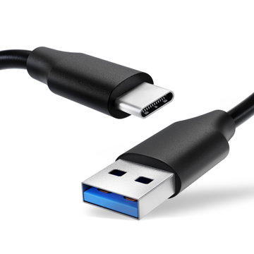 svart datakabel för HTC 10 / U11, Plus, Life / U12, Plus, Life / U Play / Desire 19 Plus / Bolt mobil & smartphone - 1,0m 3A för snabb överföring - PVC USB-sladd