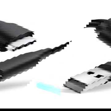 svart datakabel för LeEco Le Pro 3 (USB A 2.0 -> USB Type C) mobil & smartphone - 1,0m 3A för snabb överföring - PVC USB-sladd