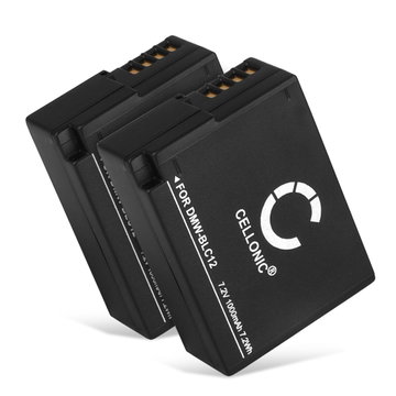 2x DMW-BLC12 DMW-BLC12E Batteri för Panasonic Lumix DMC-FZ1000 DMC-FZ200 DMC-FZ2000 DMC-FZ300 DMC-G5 DMC-G6 DMC-G7 DMC-G70 DMC-G81 DMC-GH2 DMC-GX8, 1000mAh Kamera-ersättningsbatteri med lång batteritid