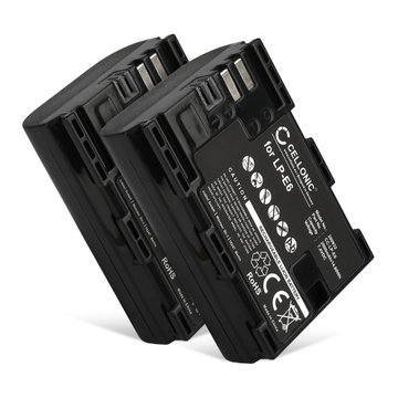 2x LP-E6 LP-E6N Batteri för Canon EOS 5D Mark II III IV EOS 5DS R EOS 60D 60Da 6D Mark II EOS 70D EOS 7D Mark II EOS 80D EOS R, 2000mAh Kamera-ersättningsbatteri med lång batteritid