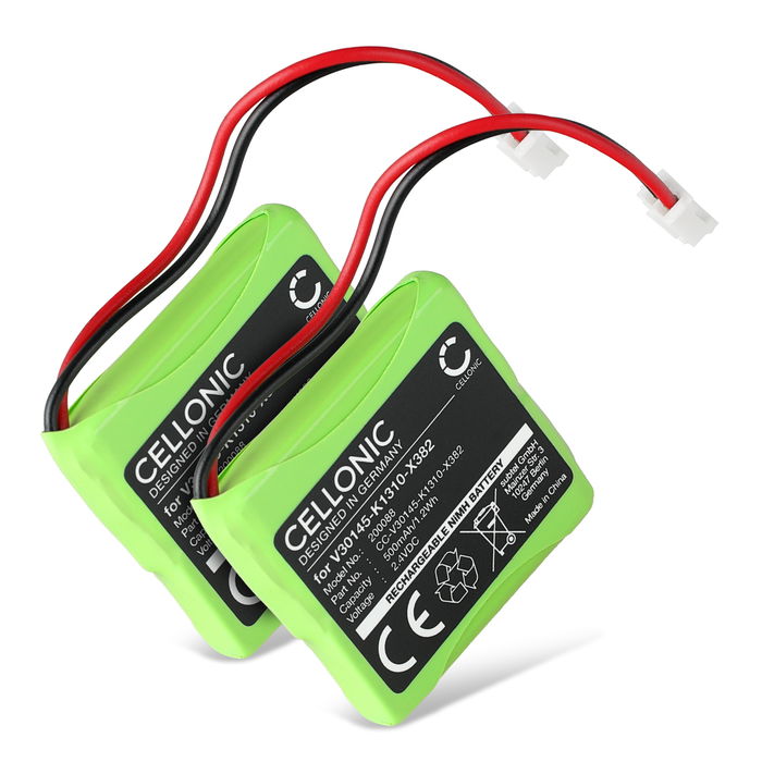 2x CELLONIC uppladdningsbart S30852-D1751-X1,V30145-K1310-X382 batteri för Siemens Gigaset E45, E450 SIM, E455 SIM trådlös telefon - telefonbatteri, ersättningsbatteri