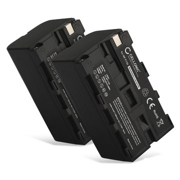 2x NP-F750 NP-F570 NP-F960 NP-F970 NP-F330 Batteri för Sony HXR-MC2500 HXR-NX100 -NX5 HDR-FX1 -FX7 -FX1000 DSR-PD150 -PD170 NEX-FS700r HVR-Z1 DCR-VX2000, 4400mAh Kamera-ersättningsbatteri med lång batteritid