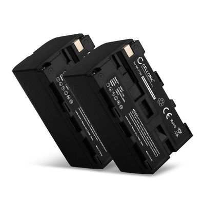 2x NP-F750 NP-F570 NP-F960 NP-F970 NP-F330 Batteri för Sony HXR-MC2500 HXR-NX100 -NX5 HDR-FX1 -FX7 -FX1000 DSR-PD150 -PD170 NEX-FS700r HVR-Z1 DCR-VX2000, 4400mAh Kamera-ersättningsbatteri med lång batteritid