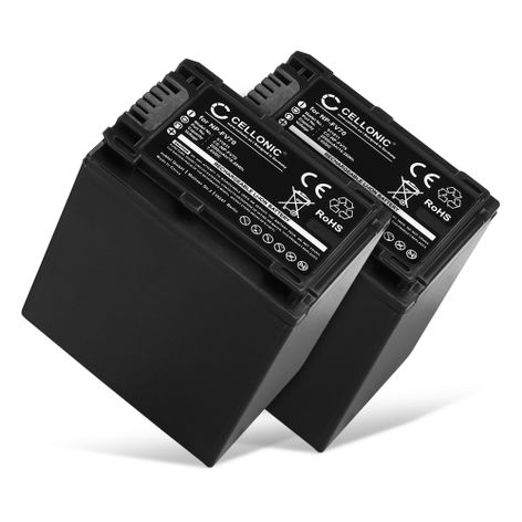 2x Batteri till Sony AX53 4K HANDYCAM FDR-AX53; DCR-PJ5; DCR-SR15; DEV-3 (2200mAh, 7.4V) från CELLONIC