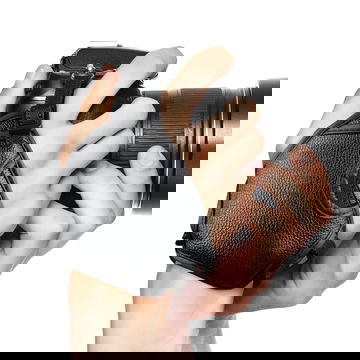 Kamerarem med handledsfäste för kameror med 1/4" skruvgänga + karbinhake - Canon EOS, Panasonic Lumix, Nikon D, Sony Alpha, m.fl. Vadderad och justerbar med en maxlängd om 25cm