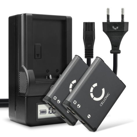 2x Batteri till Nikon Coolpix S3300, S6900, S3100, S33, S4100, S7000, W100, S32 (700mAh, 3.7V) + Laddare från CELLONIC