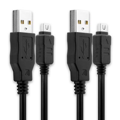 2x data-kabel - för CB-USB6 / CB-USB8 Olympus Stylus 1 XZ-2 XZ-10 OM-D E-M5 E-M1 E-M10 Mark Pen E-PL7 E-PL5 kamera - 1.5m PVC Datakabel svart