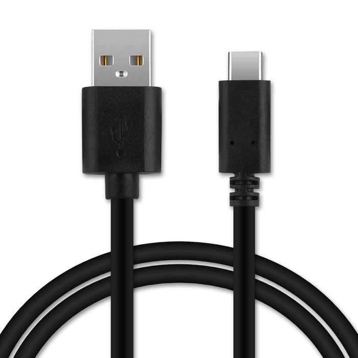 2x data-kabel - för GoPro Hero 11, Hero 9, Hero 10, Fusion, GoPro Hero 5, Hero 7 Black, GoPro MAX kamera - 1,0m 3A PVC Datakabel svart
