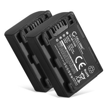 2x NP-FH50 NP-FH60 -FH40 Batteri för Sony A230 A290 A330 A380 A390 DSC-HX1 HX200V HX100V CX7 HDR-SR11 -SR12 DCR-SR45 -SR42 DCR-SX30, 700mAh Kamera-ersättningsbatteri med lång batteritid