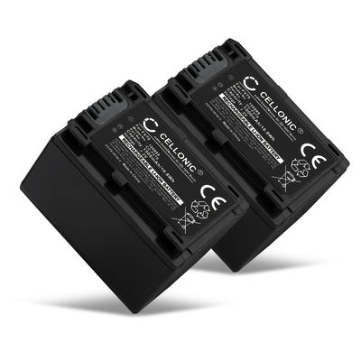 2x NP-FV70,NP-FV100 Batteri för Sony FDR-AX53 FDR-AX33 FDR-AX100E, HDR-CX280 HDR-CX305 HDR-CX425 HDR-CX570 HDR-CX625 HDR-CX730 HDR-CX900, HDR-PJ530 HDR-PJ650 HDR-PJ810, HDR-XR155, HDR-TD10, DCR-SX34, NEX-VG900, DEV-50, 1500mAh Kamera-ersättningsbatteri me
