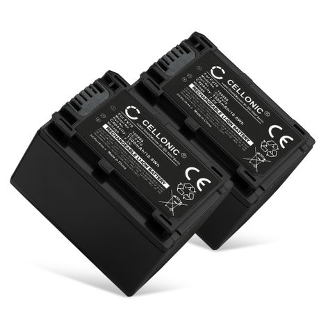 2x Battery for Sony AX53 4K HANDYCAM FDR-AX53; DCR-PJ5; DCR-SR15 NP-FV70 NP-FV100 (1500mAh, 7.4V) from CELLONIC