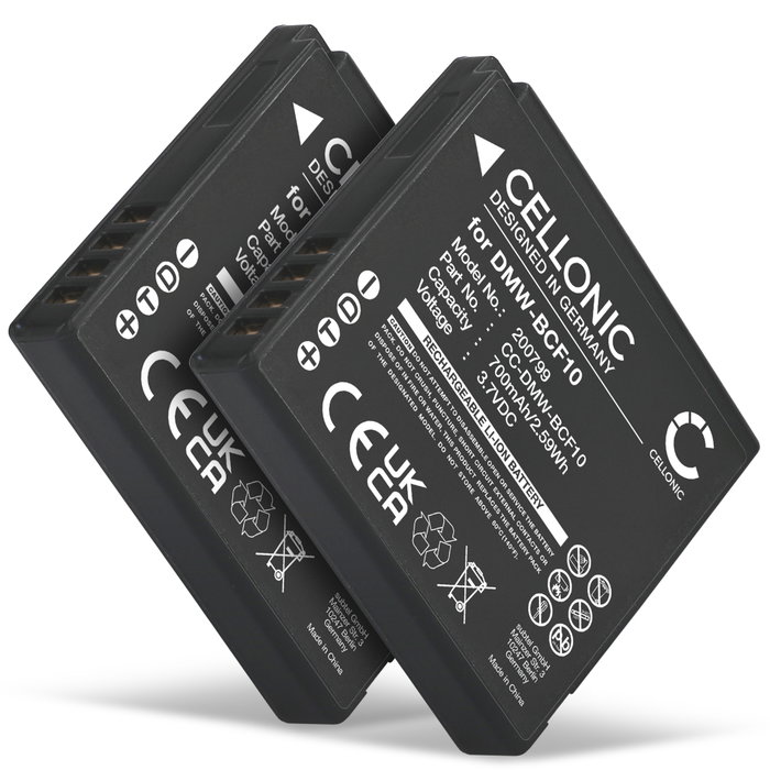 2x Batteri för Panasonic Lumix DMC-FS62 DMC-FS10 FS6 FS7 FS15 FS30 FS42 FS62 700mAh från CELLONIC