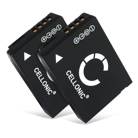 2x Battery for Panasonic Lumix DMC-3D1, DMC-TZ10, DMC-TZ18 DMW-BCG10E (890mAh, 3.7V) from CELLONIC