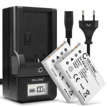 Laddare plus 2x Ersättningsbatteri Nikon EN-EL5 för Nikon Coolpix P510, Nikon Coolpix P520, Nikon Coolpix 4200, Nikon Coolpix 5200, Nikon Coolpix P500 mfl. - Två stycken kamerabatteri med hög kapacitet 1180mAh och lång batteritid, inkl. laddare