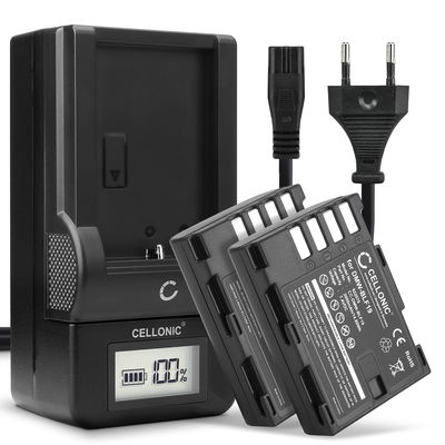 2x Batteri för Panasonic GH5 Lumix DC-GH5s DMC-GH4 GH4 GH4r GH4h GH3 GH3h GH3a G9 DC-G9 kamera med hög 2000mAh kapacitet + laddare för uppladdningsbara kamerabatterier