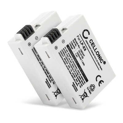 2x Ersättningsbatteri för Canon LP-E8 - kompatibelt med bl.a.Canon EOS 650D EOS 700D EOS 550D EOS 600D EOS Kiss X4 Kiss X5 Kiss X6i EOS Rebel T2i Rebel T3i Rebel T4i Rebel T5i - med hög kapacitet om 1020mAh för lång batteritid - Två st. Kamerabatteri / Re