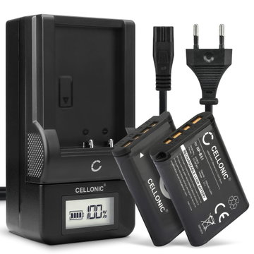 2x Batteri för Sony RX100 III IV V FDR-X3000 DSC-RX100 DSC-HX60 -HX400V -HX90V -HX80 -H400 DSC-WX50 kamera med hög 1090mAh kapacitet + laddare för uppladdningsbara kamerabatterier