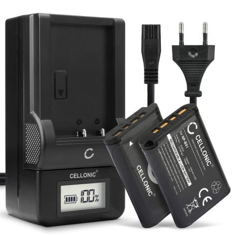 2x Battery for Sony Cyber-shot DSC-H400, DSC-HX300, DSC-HX400 ACC-TRBX (1090mAh, 3.7V) + Charger from CELLONIC