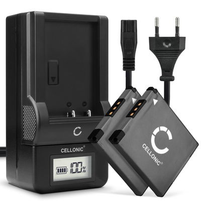 Kameraladdare inkl. 2x Ersättningsbatteri NB-11L, NB-11LH för Canon PowerShot SX430 IS SX420 SX410 SX400 SX432 A2500 A2300 IXUS 285 HS 275 190 180 185 175 170 - Två st kamerabatteri med hög kapacitet 600mAh för lång batteritid + laddare