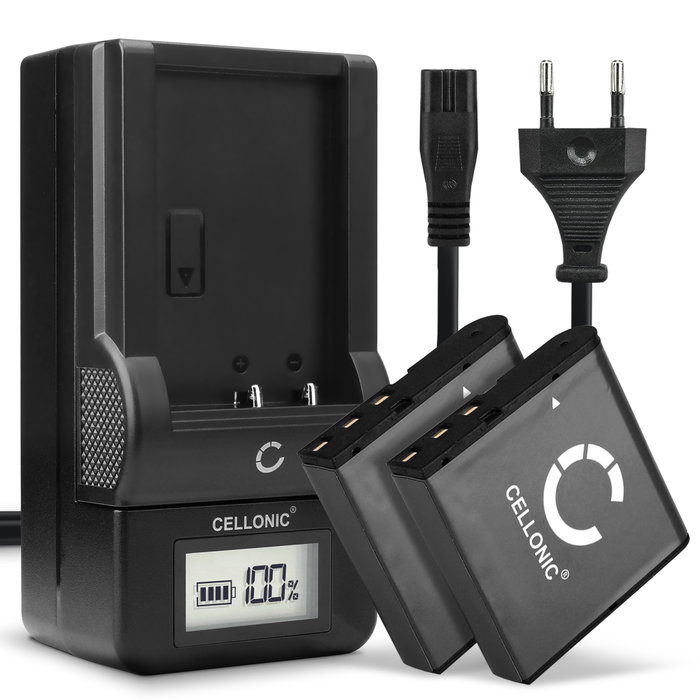 2x Batteri för Besteker F301, 302S, HDV-D328, HDV-VD2, HDV-Z28, DDV-V6, DDV-V8, HDV-301S FHD kamera med hög 950mAh kapacitet + laddare för uppladdningsbara kamerabatterier