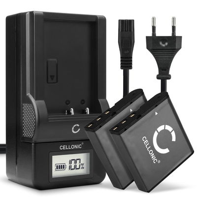 2x Batteri för Besteker F301, 302S, HDV-D328, HDV-VD2, HDV-Z28, DDV-V6, DDV-V8, HDV-301S FHD kamera med hög 950mAh kapacitet + laddare för uppladdningsbara kamerabatterier