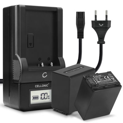 2x Batteri för Sony HDR-CX625 HDR-CX730 CX700 HDR-CX570 CX550 HDR-CX410 HDR-CX330e HDR-CX280 3300mAh + Laddare från CELLONIC
